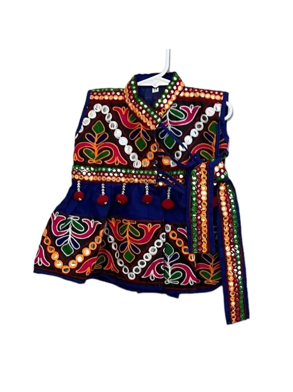 NWOT Multicolor Boho Moroccan‎ Dress Mirrored Sequins Embroidered 2T